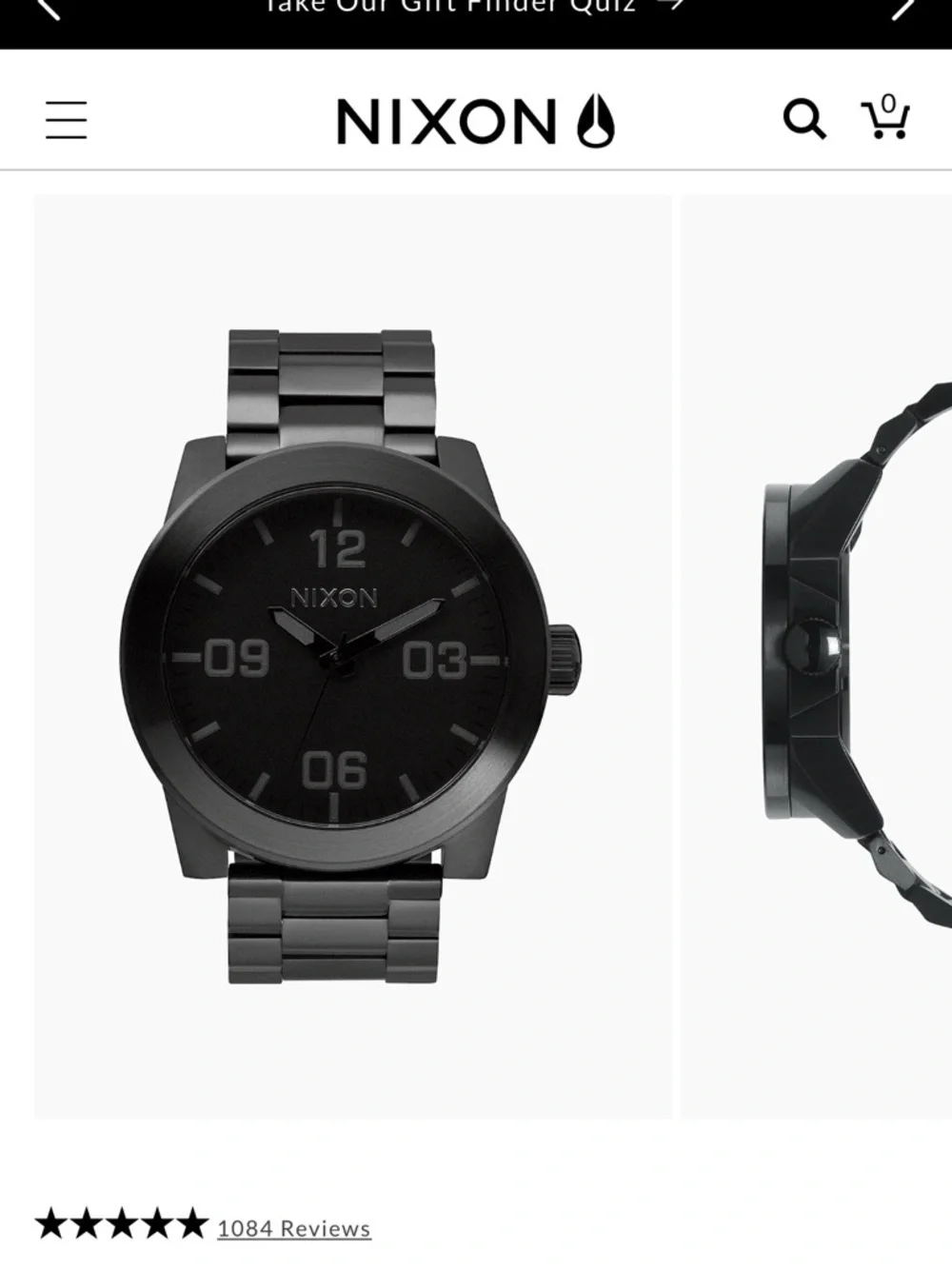 Nixon The Corporal Black Stainless Steel Watch